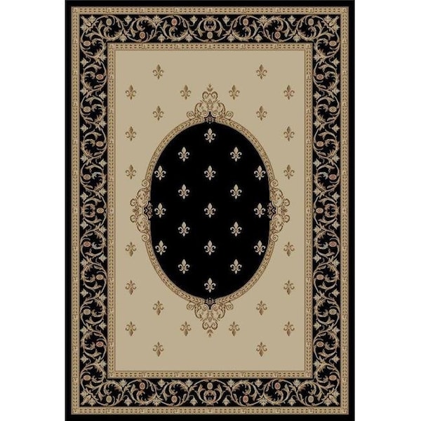Concord Global Trading Concord Global 63137 7 ft. 10 in. x 9 ft. 10 in. Jewel F. Lys Medallion - Black 63137 - main